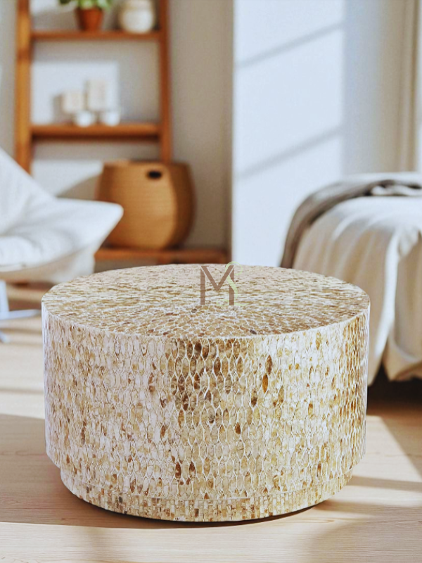 Handmade Mother Of Pearl Tea Table – A Refined Centerpiece For Modern Living Spaces.