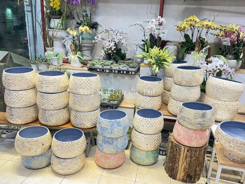 Mother Of Pearl Planter Pot
