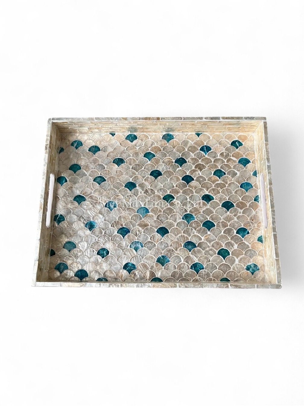 Artisan Rectangular Mother Of Pearl Tray (2)
