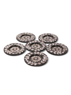 Black Mother Of Pearl Coaster Set Of 6 (1)