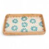 Blooming Rattan And Mother Of Pearl Tray Set (2)