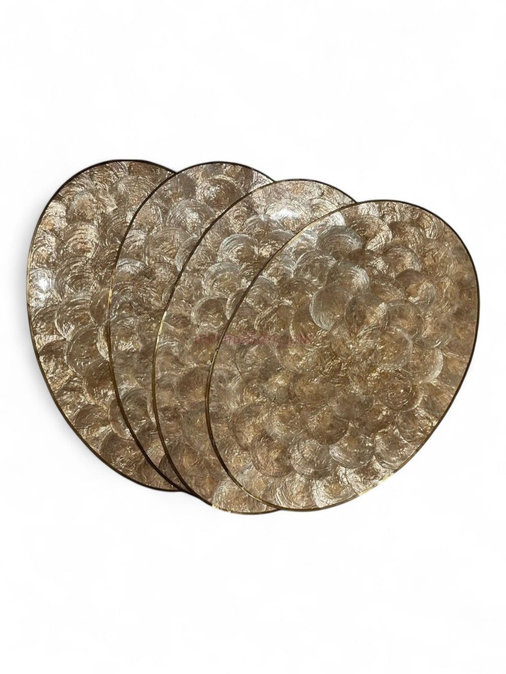 Brown Oval Capiz Shell Placemats (2)