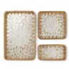 Charming Rattan And Mother Of Pearl Tray Set (1)