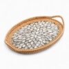 Elegant Black Oval Mop Tray With Rattan (2)