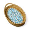 Elegant Blue Oval Mop Tray With Rattan (2)