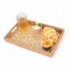 Elegant Rectangular Rattan Mother Of Pearl Serving Tray (2)