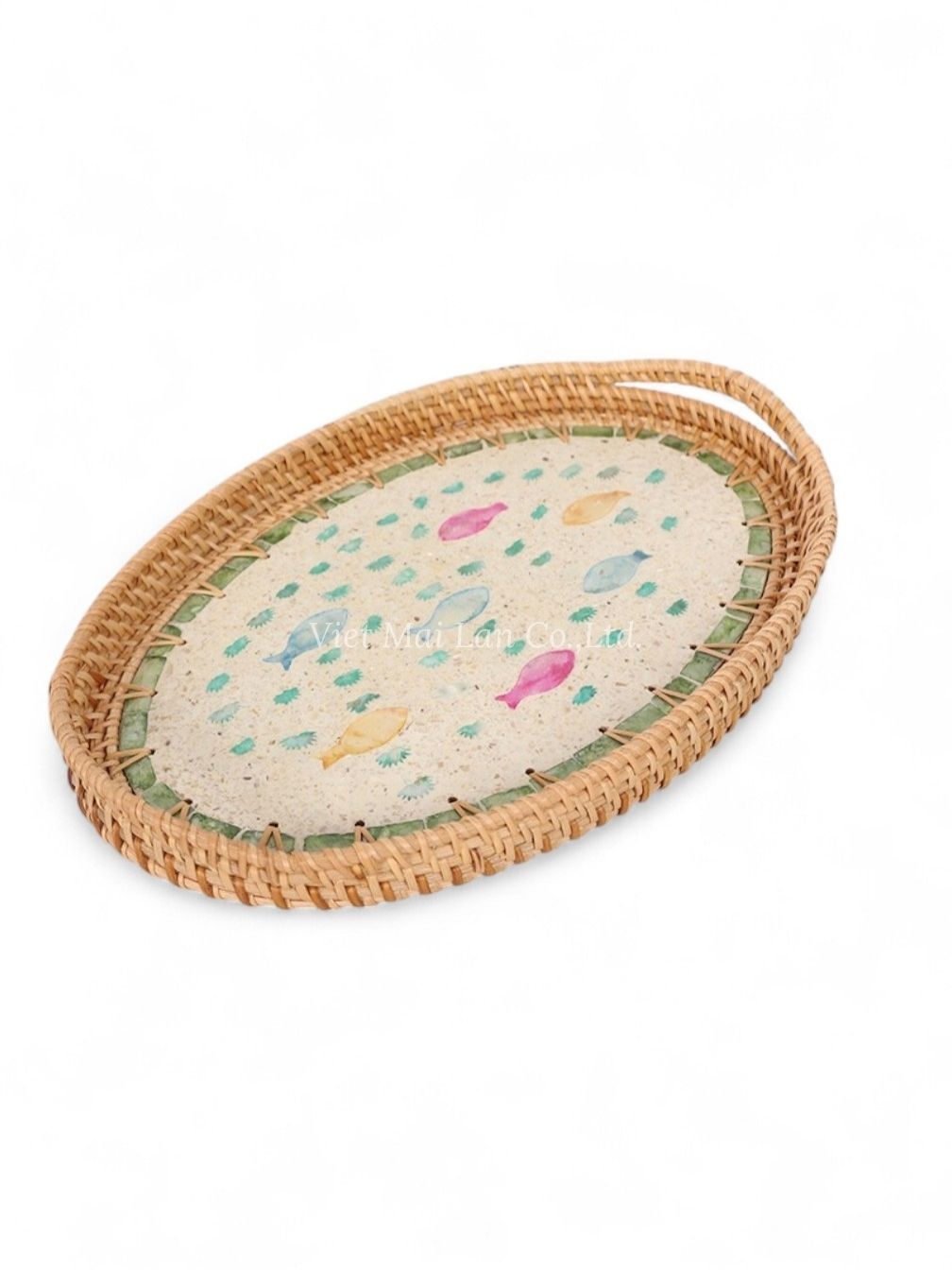 Fish Oval Mop Tray With Rattan (1)