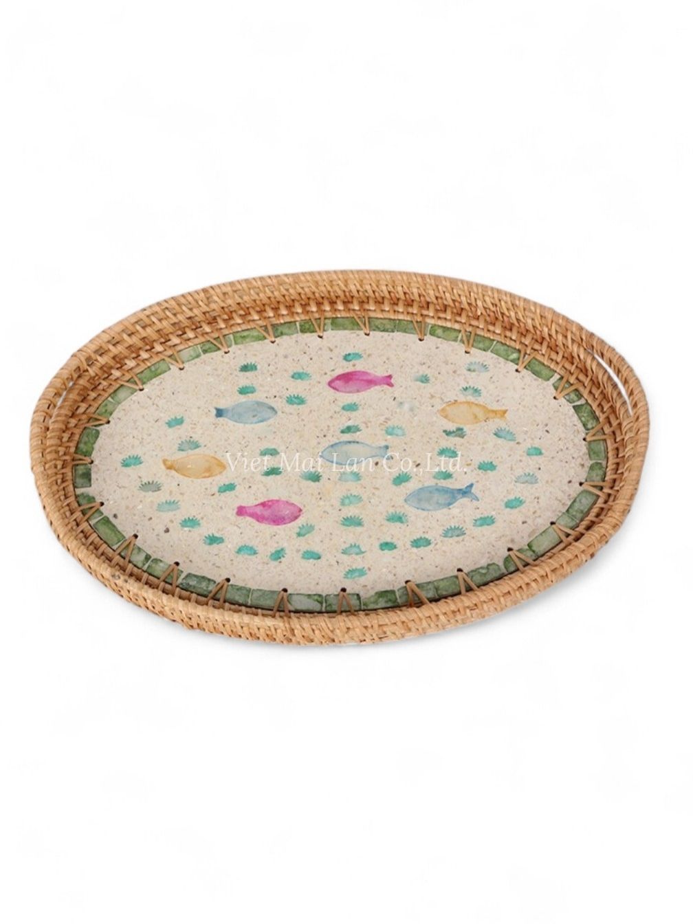Fish Oval Mop Tray With Rattan (2)