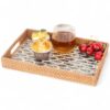 Fish Rectangular Rattan Mother Of Pearl Serving Tray (2)