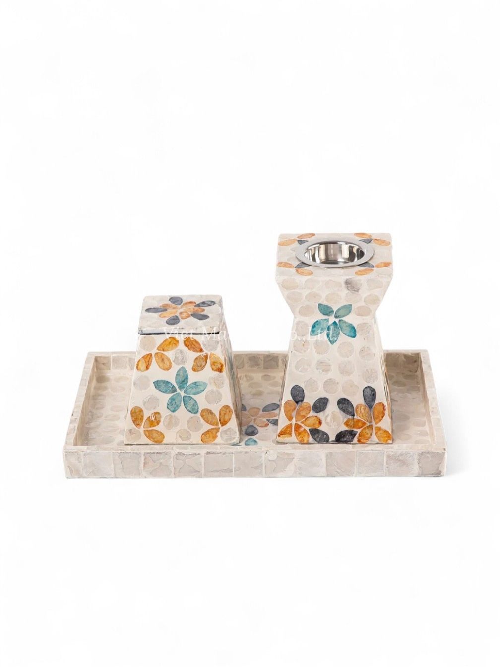 Floral Mabkhara Shell Incense Burner Set (1)