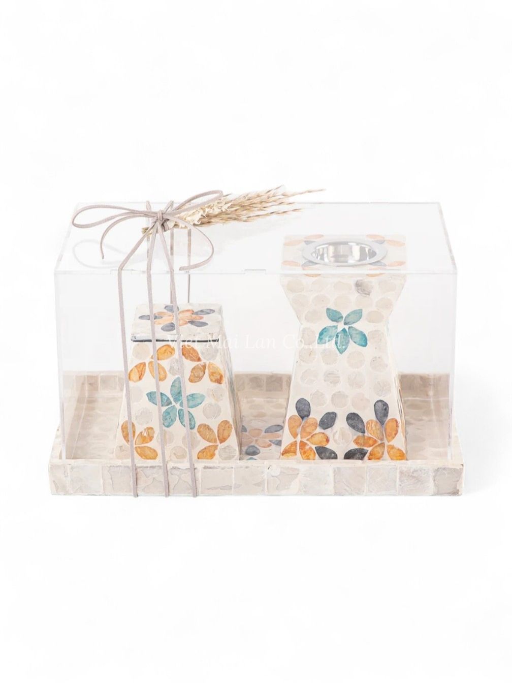 Floral Mabkhara Shell Incense Burner Set (2)