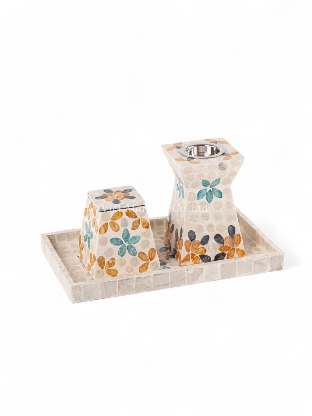 Floral Mabkhara Shell Incense Burner Set (3)
