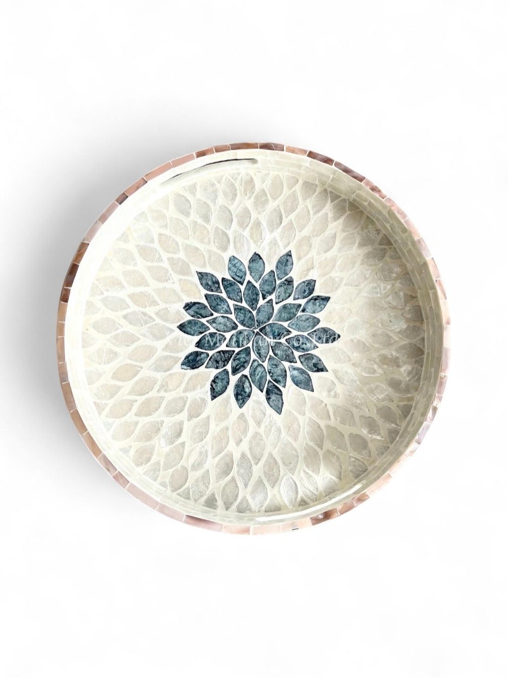 Floral Natural Mother Of Pearl Tray (1)
