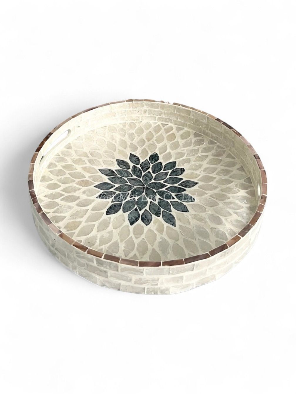 Floral Natural Mother Of Pearl Tray (2)