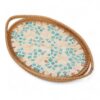 Floral Oval Mop Tray With Rattan (1)