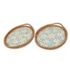 Floral Oval Mop Tray With Rattan (3)