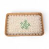 Floral Rattan And Mother Of Pearl Tray Set (2)