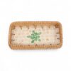Floral Rattan And Mother Of Pearl Tray Set (3)