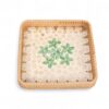 Floral Rattan And Mother Of Pearl Tray Set (4)