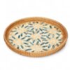 Floral Round Mop Tray With Rattan (2)