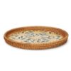 Floral Round Mop Tray With Rattan (3)