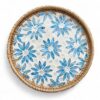 Glossy Mother Of Pearl Serving Tray With Rattan (3)