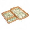 Green Rattan And Mother Of Pearl Tray Set (1)