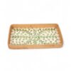 Green Rattan And Mother Of Pearl Tray Set (2)