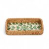 Green Rattan And Mother Of Pearl Tray Set (3)