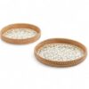 Grey Natural Round Mop Tray With Rattan (2)