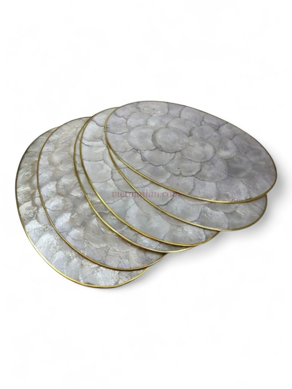 Grey Oval Capiz Shell Placemats (2)