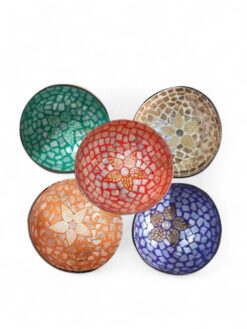 Handmade Floral Shell Coconut Bowl (1)