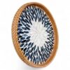 Handmade Mother Of Pearl Serving Tray With Rattan (2)