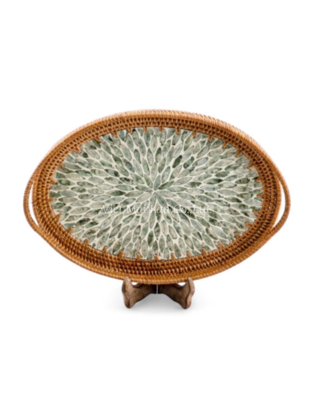 Handmade Oval Mop Tray With Rattan (1)