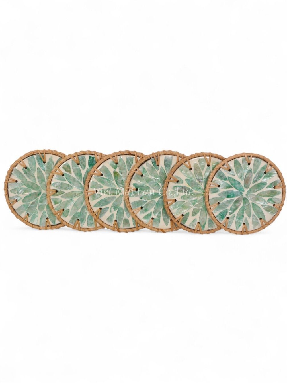Light Green Elegant Mother Of Pearl Coaster (2)