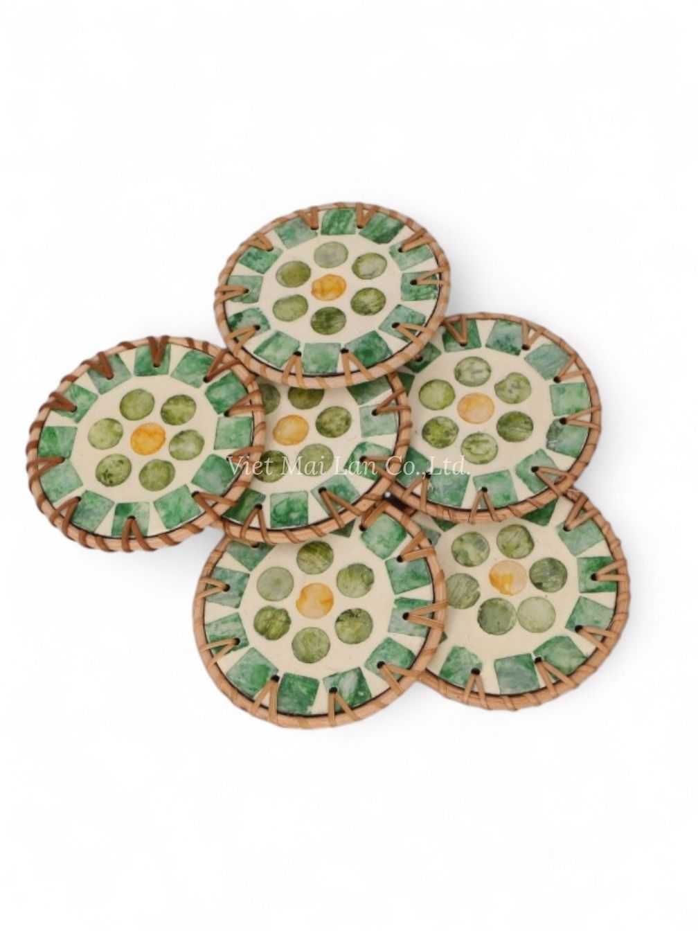 Light Green Mother Of Pearl Coaster (1)