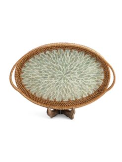 Luxurious Oval Mop Tray With Rattan (1)