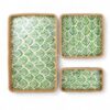 Luxury Green Rattan And Mother Of Pearl Tray Set (1)