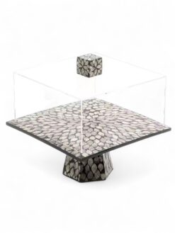 Luxury Mop Cake Stand With Acrylic Lid (2)