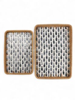 Modern Elegance Rectangular Mother Of Pearl Serving Tray Duo (1)