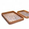 Modern Elegance Rectangular Mother Of Pearl Serving Tray Duo (2)