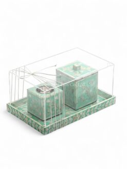 Modern Light Green Grey Shell Incense Set (2)