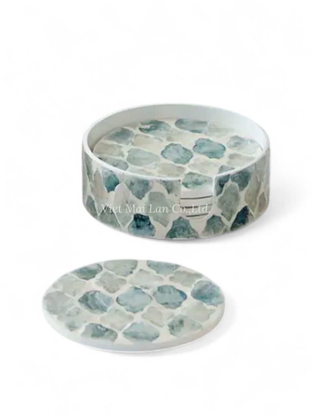 Modern Mother Of Pearl Coaster Set (1)