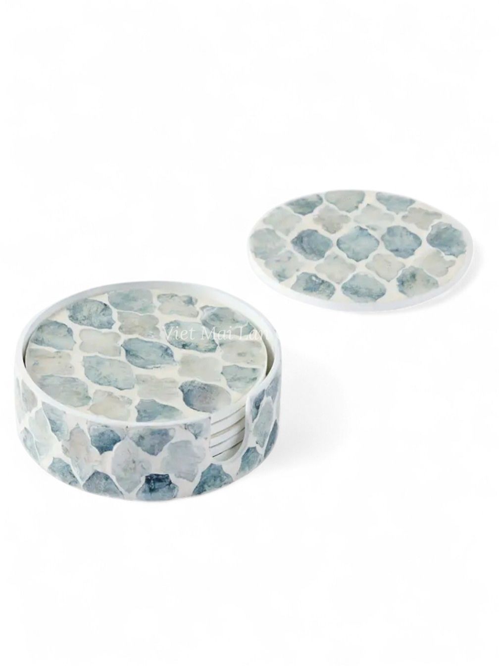 Modern Mother Of Pearl Coaster Set (2)