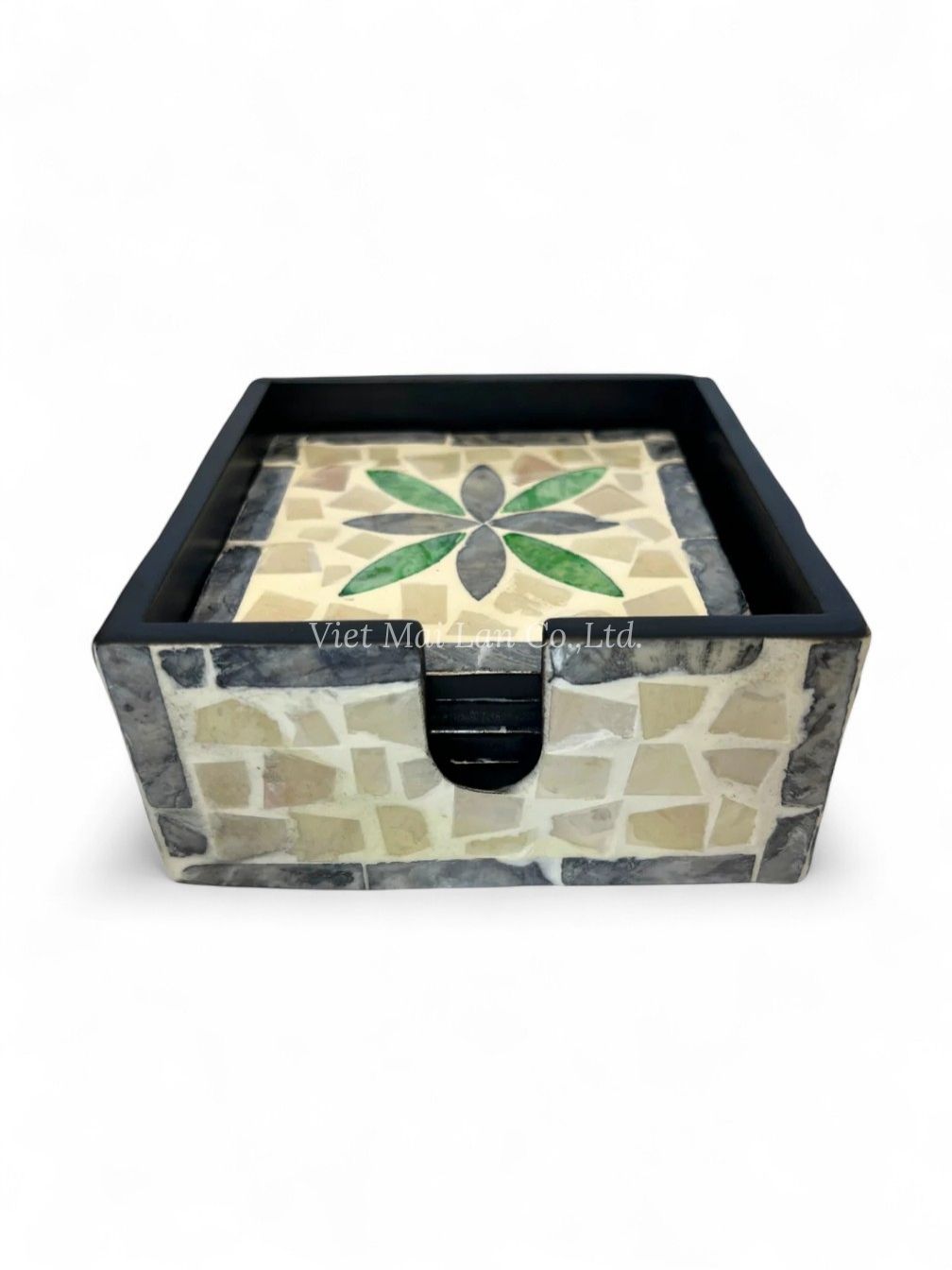Modern Square Mother Of Pearl Coaster Set (1)