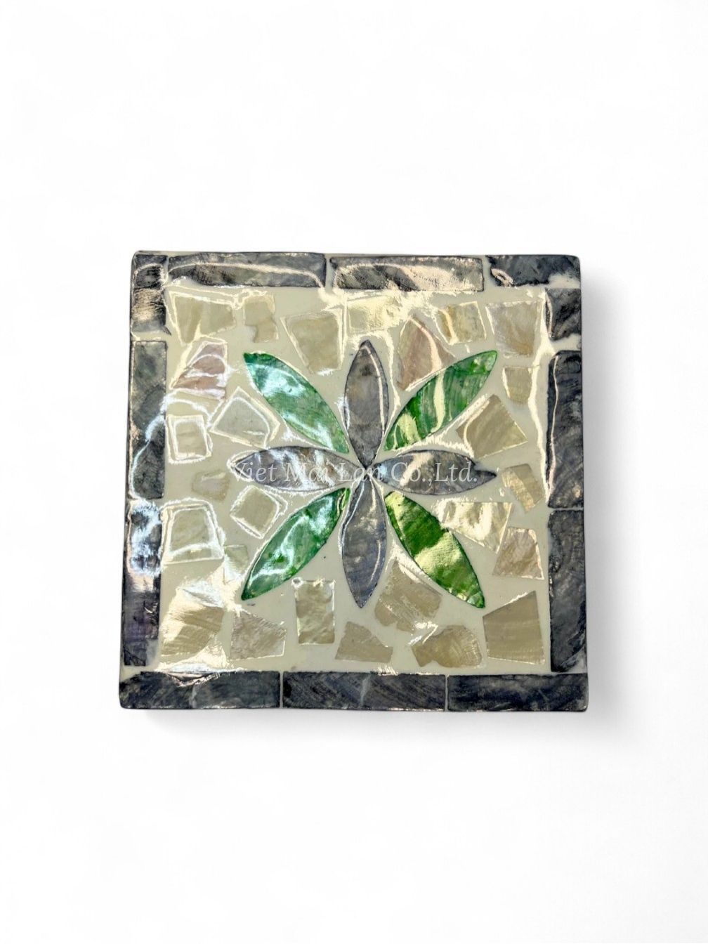 Modern Square Mother Of Pearl Coaster Set (2)