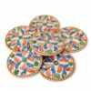 Multicolor Mother Of Pearl Coaster Set (3)