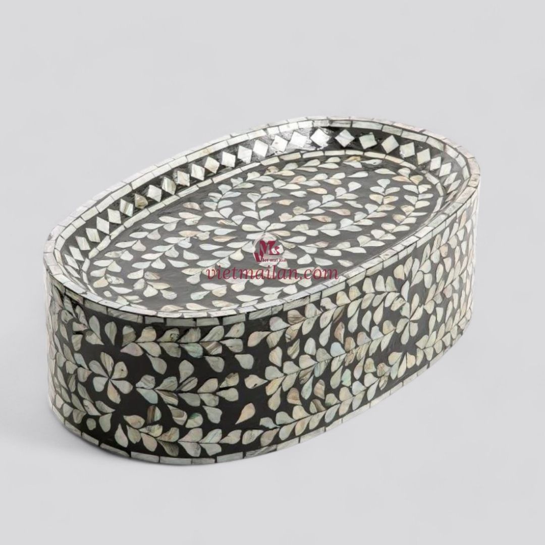 Natural Black Mother Of Pearl Cake Stand (2)