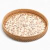 Natural Brown Round Mop Tray With Rattan (1)
