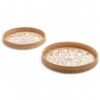 Natural Brown Round Mop Tray With Rattan (2)